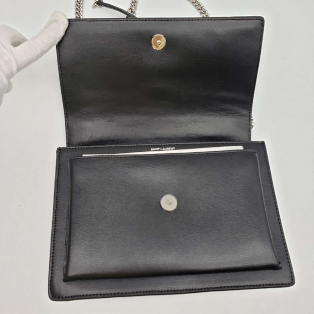 100% Authentic YSL Yves Saint Laurent Sunset Medium Leather Shoulder Bag - Picture 9 of 16